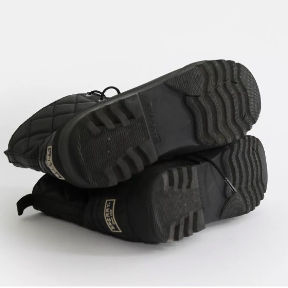 SPERRY black quilted duck boots Sz. 9 - Picture 7 of 7